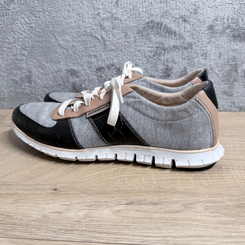 Cole Haan Zerogrand Sneakers Womens‎ Size 8.5 Gray Tan Black Casual Comfort